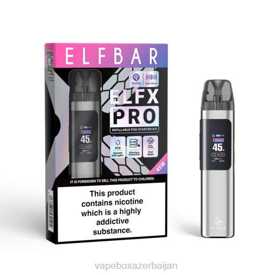 Vape Azerbaijan - ELFBAR ELFX Pro Open Pod Device Sliver 2Z821