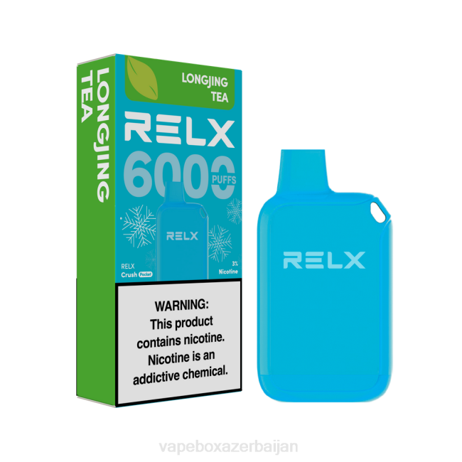 E-Juice Vape - RELX Crush Pocket 6000 Icy LongJing Tea RLZT9