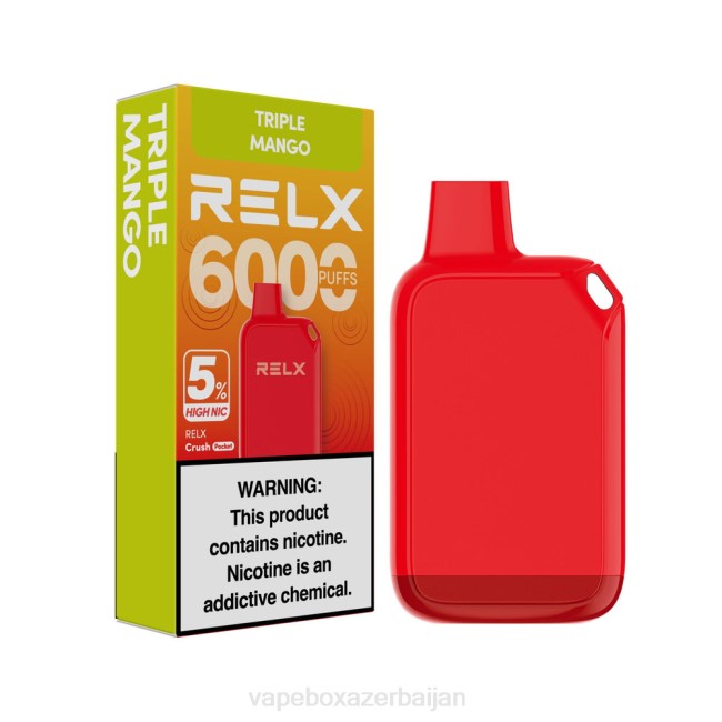 Vape Azerbaijan - RELX Crush Pocket 6000 5% High Nic Triple Mango RLZT26
