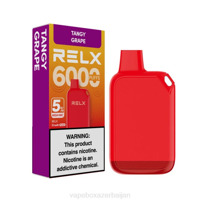 Vape Box Azerbaijan - RELX Crush Pocket 6000 5% High Nic Tangy Grape RLZT27