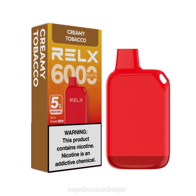 Vape Smoke - RELX Crush Pocket 6000 5% High Nic Creamy Tobacco RLZT28