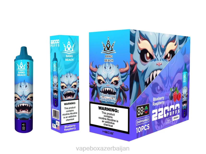E-Juice Vape - Bang Beach 22000 Puffs Smart Screen Blueberry Raspberry 20B614