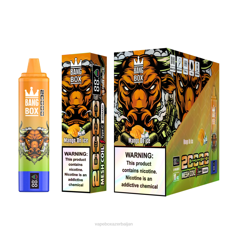 E-Juice Vape - Bang Box 20000 Puffs Smart Screen Mango On Ice 20B654