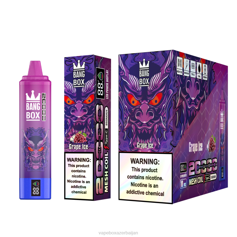 Vape Azerbaijan - Bang Box 20000 Puffs Smart Screen Grape Ice 20B661