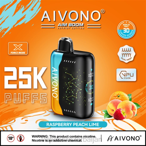 Vape Baku - Aivono AIM BOOM 25000 Raspberry Peach Lime 4PNJ350