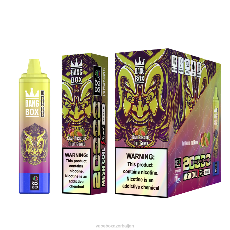 Vape Baku - Bang Box 20000 Puffs Smart Screen Kiwi Passion Fruit Guava 20B650