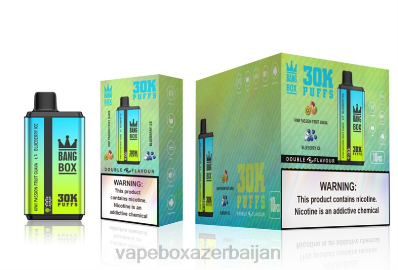 Vape Baku - Bang Box 30000 Puffs Dual Flavors Kiwi Passion Fruit Guava & Blueberry Ice 20B665