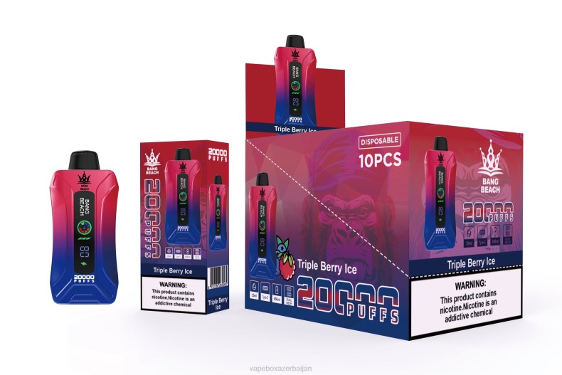 Vape Smoke - Bang Beach 20000 Puffs Smart Screen Vape Triple Berry Ice 20B68