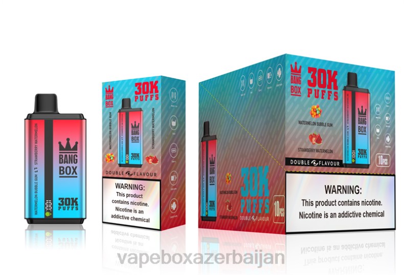 Vape Smoke - Bang Box 30000 Puffs Dual Flavors Watermelon Bubble Gum & Strawberry Watermelon 20B668