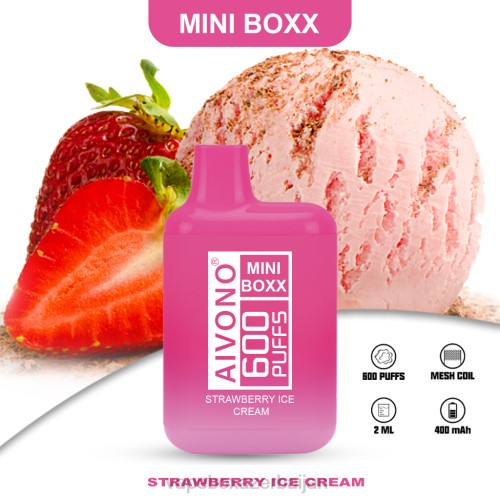 Vape Box Azerbaijan - Aivono AIM MINI BOXX 600 Strawberry Ice Cream 4PNJ232