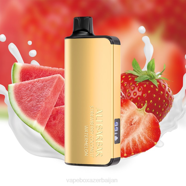E-Juice Vape - Alibarbar Ingot 9000 Disposable Vape Strawberry Coconut Watermelon 4PP224