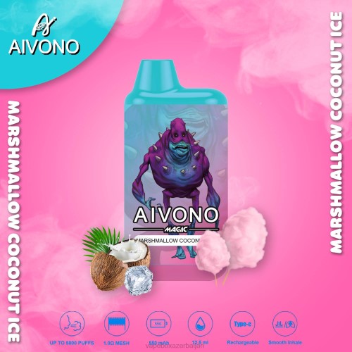 Vape Baku - Aivono AIM MAGIC 5800 Mouth Box Cigarette Marshmallow Coconut Ice 4PNJ95