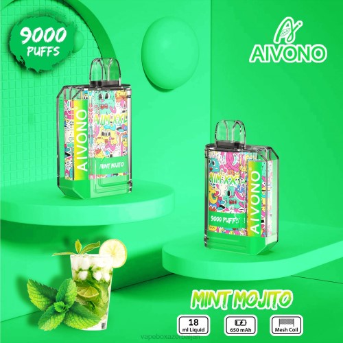 Vape Baku - Aivono AIM XXL 9000 Mouth Sticker Transparent Mint Mojito 4PNJ55