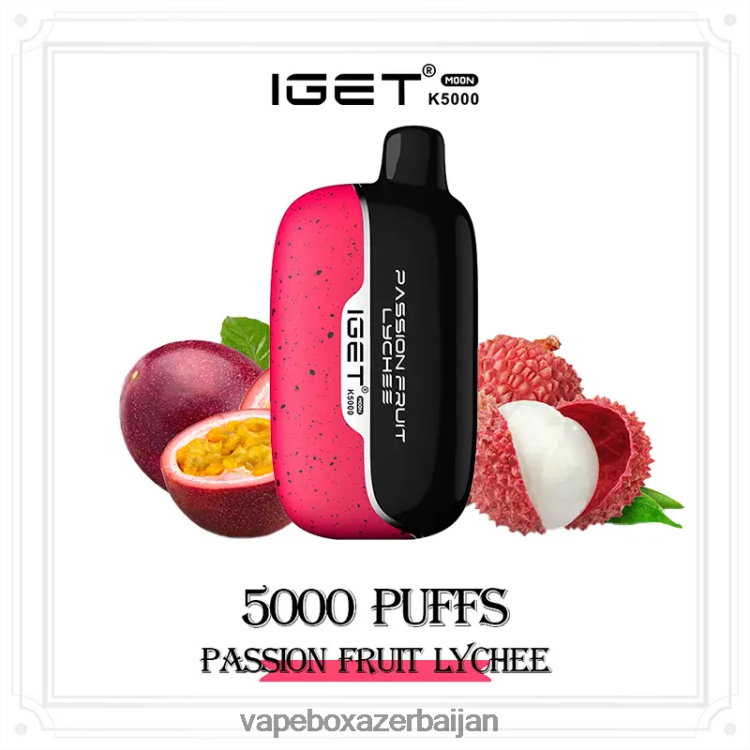 Vape Baku - IGET Moon K5000 F66X0P10 Passion Fruit Lychee