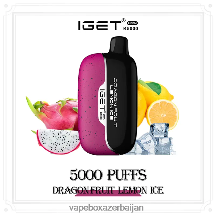 Vape Baku - IGET Moon K5000 F66X0P20 Dragon Fruit Lemon Ice