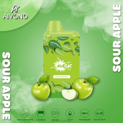 Vape Box Azerbaijan - Aivono AIM MAGIC 5800 Mouth Box Cigarette Sour Apple 4PNJ87