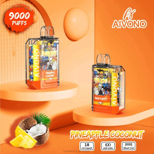 Vape Box Azerbaijan - Aivono AIM XXL 9000 Mouth Sticker Transparent Pineapple Coconut 4PNJ52