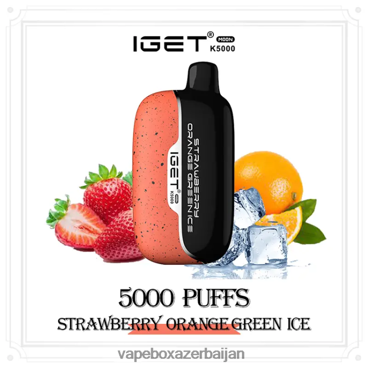 Vape Box Azerbaijan - IGET Moon K5000 F66X0P12 Strawberry Orange Green Ice