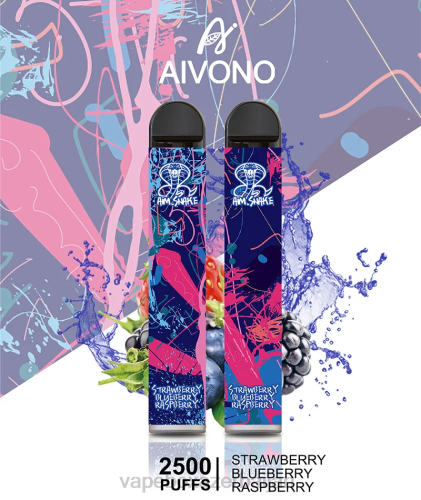 Vape Smoke - Aivono AIM SNAKE 2500 Strawberry Blueberry Raspberry 4PNJ318