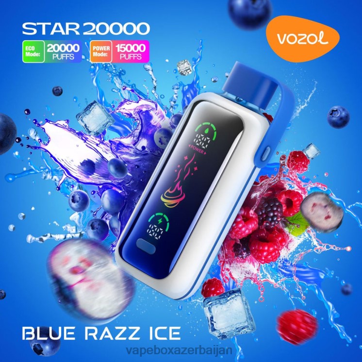 E-Juice Vape - VOZOL STAR 20000 DP2644 BLUE RAZZ ICE