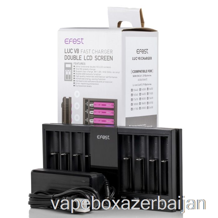 Vape Box Azerbaijan EFEST LUC V8 Double LCD Screen Fast Battery Charger
