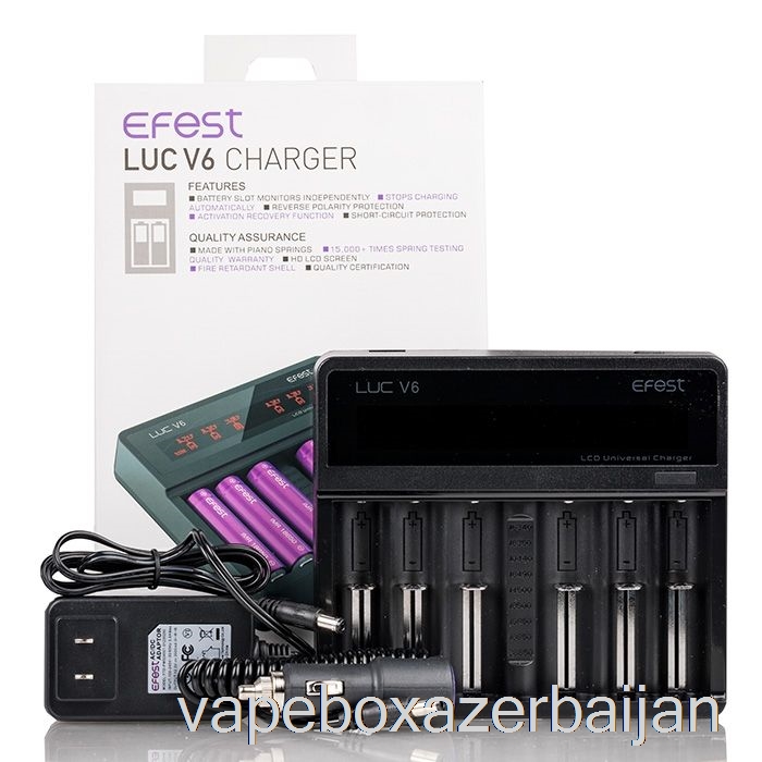 Vape Baku Efest LUC V6 6-Bay LCD Universal Charger
