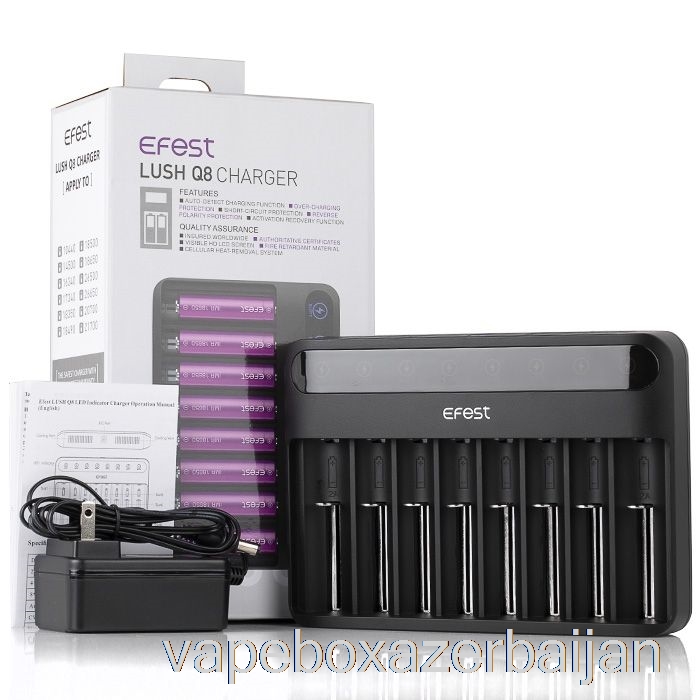 E-Juice Vape Efest LUSH Q8 8 Bay Intelligent Battery Charger