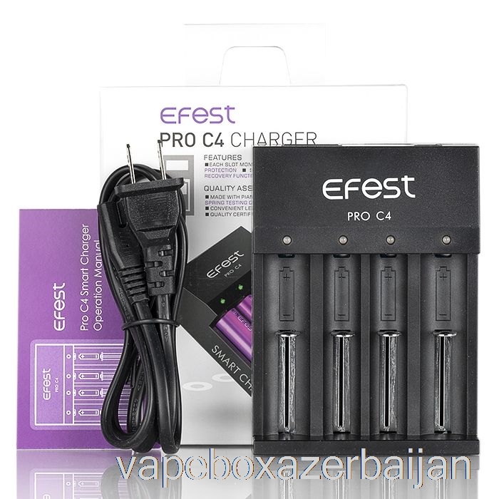 E-Juice Vape Efest PRO C4 4-Bay Smart Battery Charger